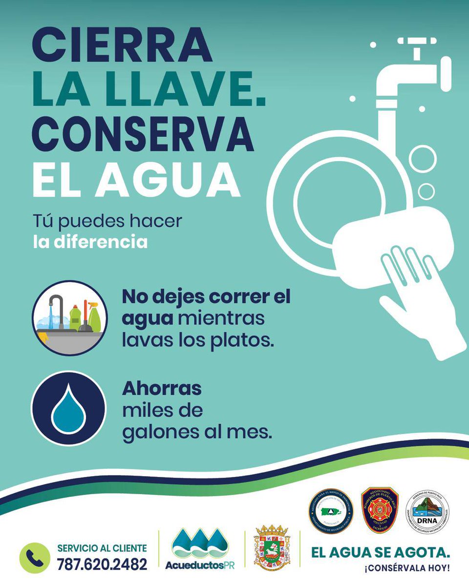 Mientras lavas los platos, evita dejar la llave abierta.