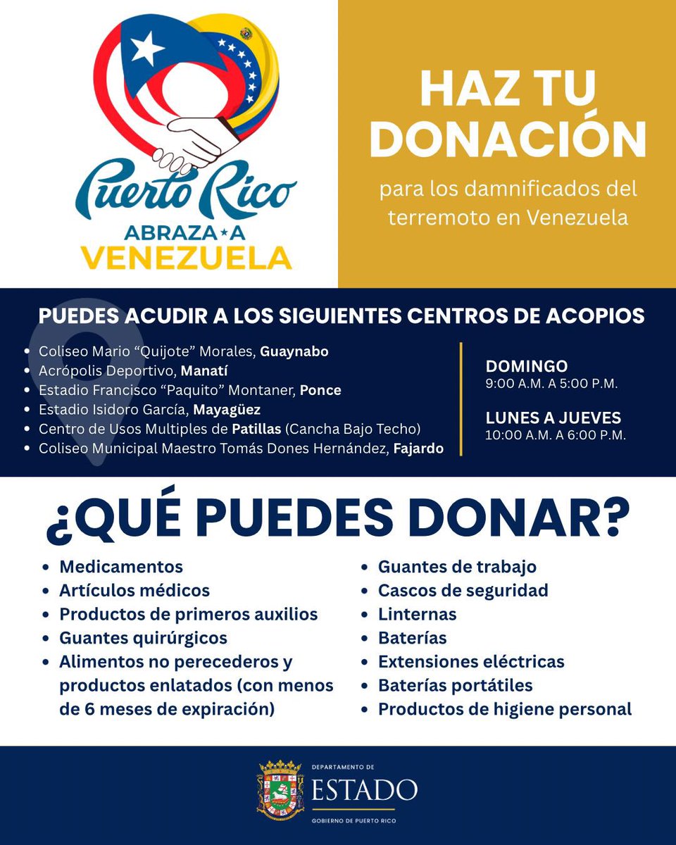 Los centros de acopio para recibir artículos de primera…