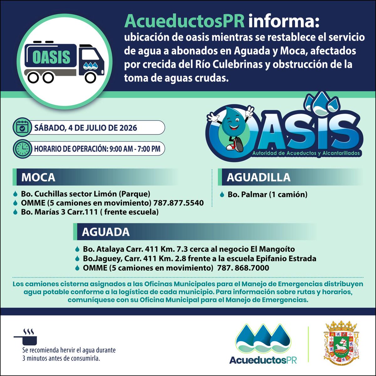 🚛🚰[Aviso] Compartimos ubicaciones de los camiones oasis…