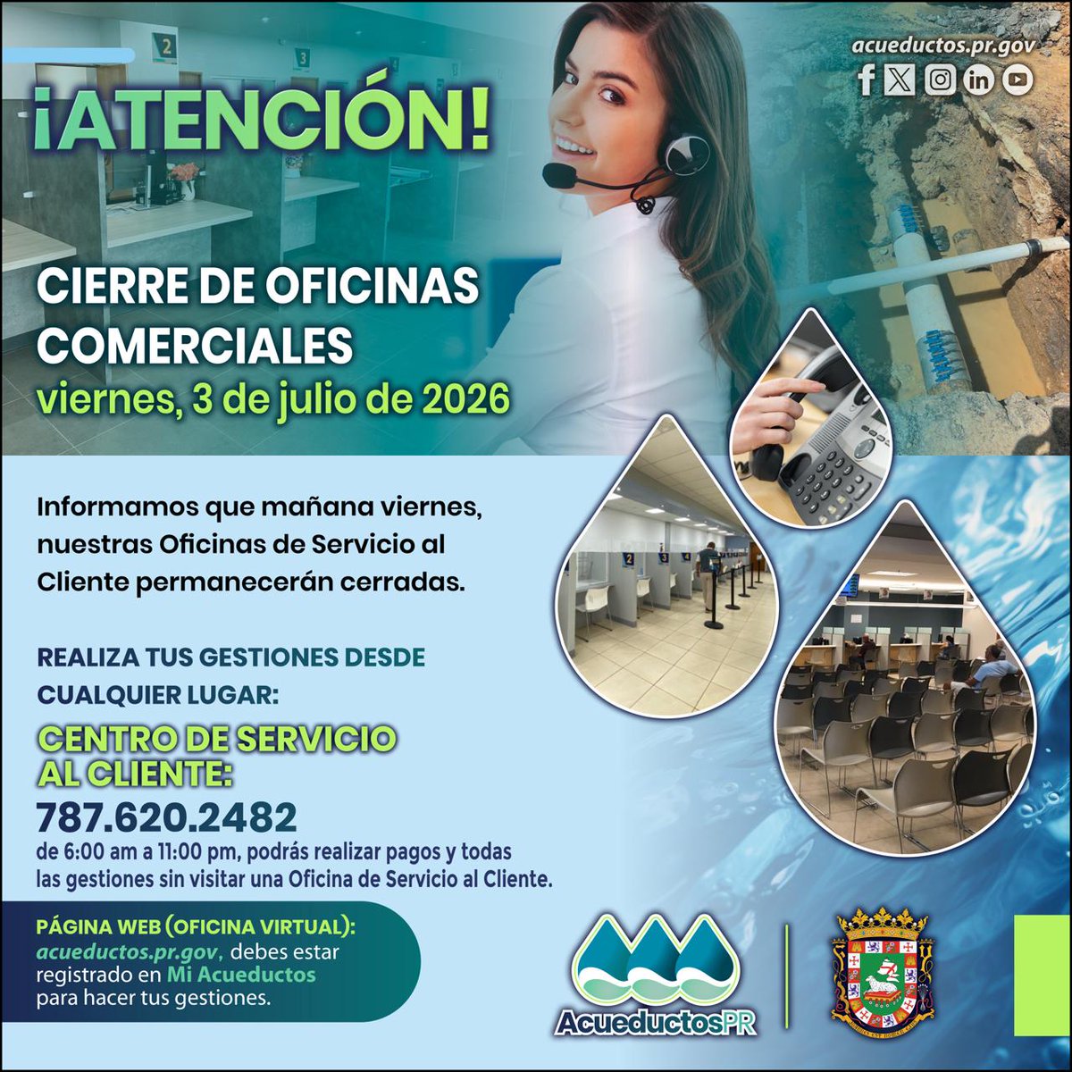 Anunciamos el cierre de nuestras Oficinas de Servicio al…